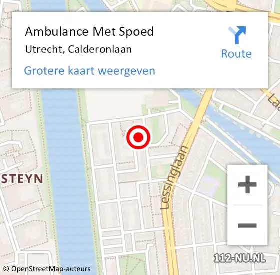 Locatie op kaart van de 112 melding: Ambulance Met Spoed Naar Utrecht, Calderonlaan op 5 oktober 2017 17:10