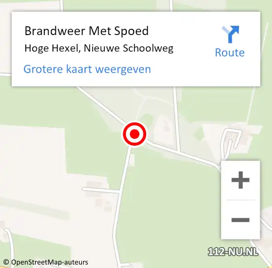 Locatie op kaart van de 112 melding: Brandweer Met Spoed Naar Hoge Hexel, Nieuwe Schoolweg op 5 oktober 2017 17:29