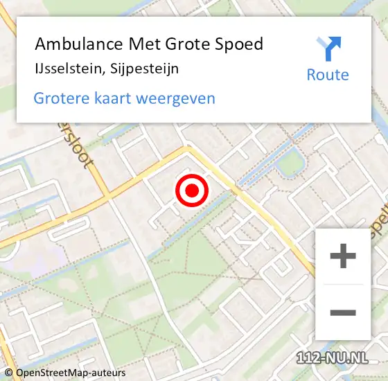 Locatie op kaart van de 112 melding: Ambulance Met Grote Spoed Naar IJsselstein, Sijpesteijn op 5 oktober 2017 17:31