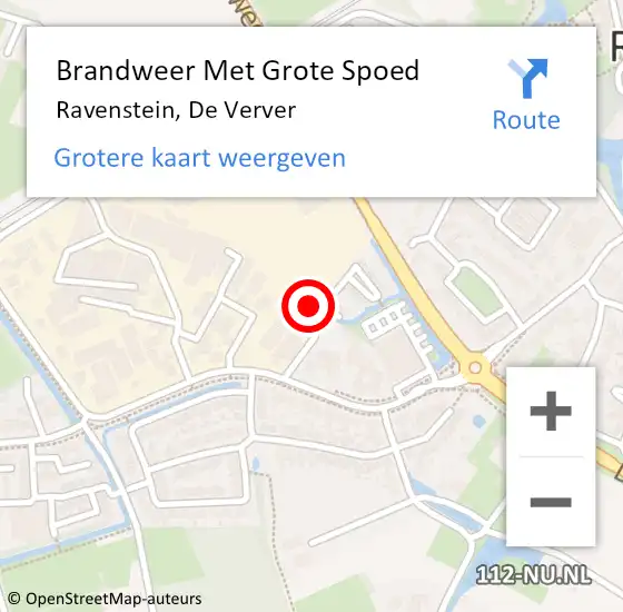 Locatie op kaart van de 112 melding: Brandweer Met Grote Spoed Naar Ravenstein, De Verver op 5 oktober 2017 17:47