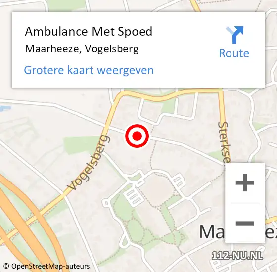 Locatie op kaart van de 112 melding: Ambulance Met Spoed Naar Maarheeze, Vogelsberg op 5 oktober 2017 17:49