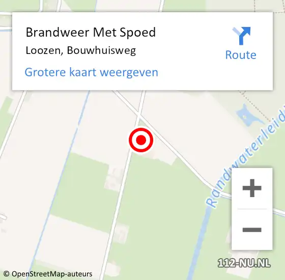 Locatie op kaart van de 112 melding: Brandweer Met Spoed Naar Loozen, Bouwhuisweg op 5 oktober 2017 19:35