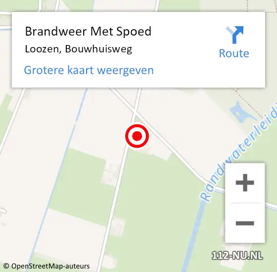 Locatie op kaart van de 112 melding: Brandweer Met Spoed Naar Loozen, Bouwhuisweg op 5 oktober 2017 20:15