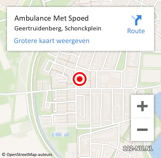 Locatie op kaart van de 112 melding: Ambulance Met Spoed Naar Geertruidenberg, Schonckplein op 5 oktober 2017 20:19