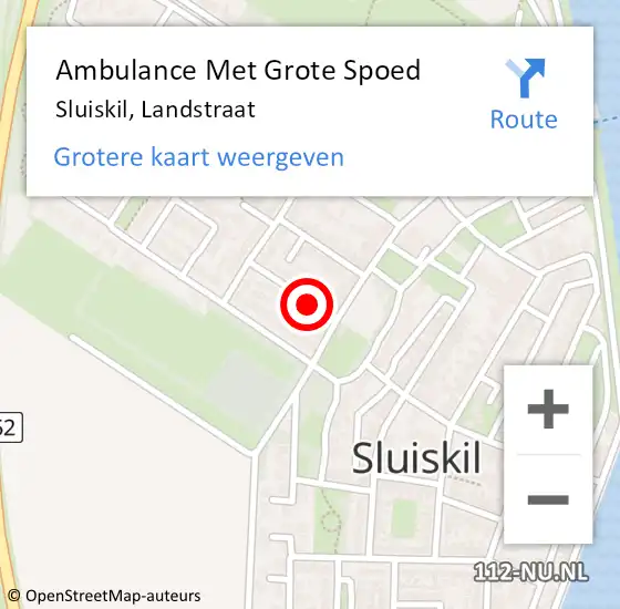 Locatie op kaart van de 112 melding: Ambulance Met Grote Spoed Naar Sluiskil, Landstraat op 5 oktober 2017 22:28