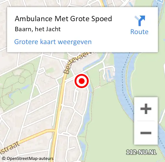 Locatie op kaart van de 112 melding: Ambulance Met Grote Spoed Naar Baarn, het Jacht op 5 oktober 2017 23:32