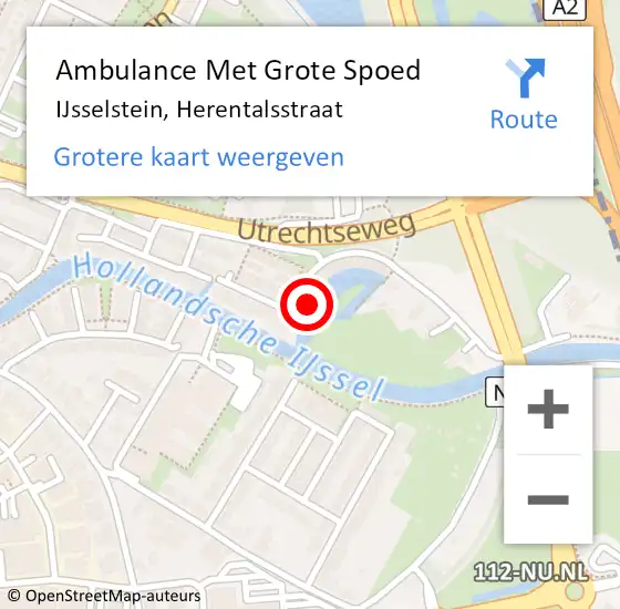 Locatie op kaart van de 112 melding: Ambulance Met Grote Spoed Naar IJsselstein, Herentalsstraat op 6 oktober 2017 06:43