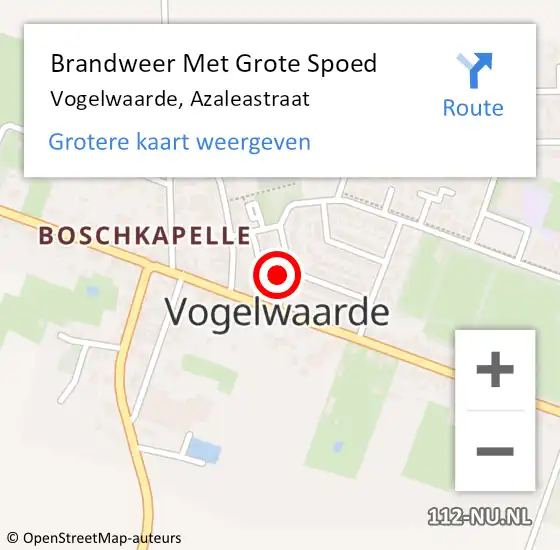 Locatie op kaart van de 112 melding: Brandweer Met Grote Spoed Naar Vogelwaarde, Azaleastraat op 6 oktober 2017 07:11