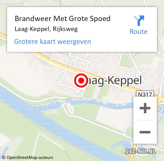 Locatie op kaart van de 112 melding: Brandweer Met Grote Spoed Naar Laag-Keppel, Rijksweg op 6 oktober 2017 07:47