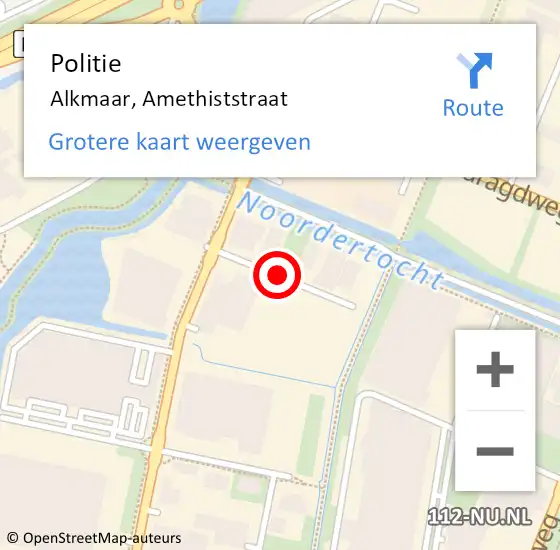 Locatie op kaart van de 112 melding: Politie Alkmaar, Amethiststraat op 6 oktober 2017 08:16
