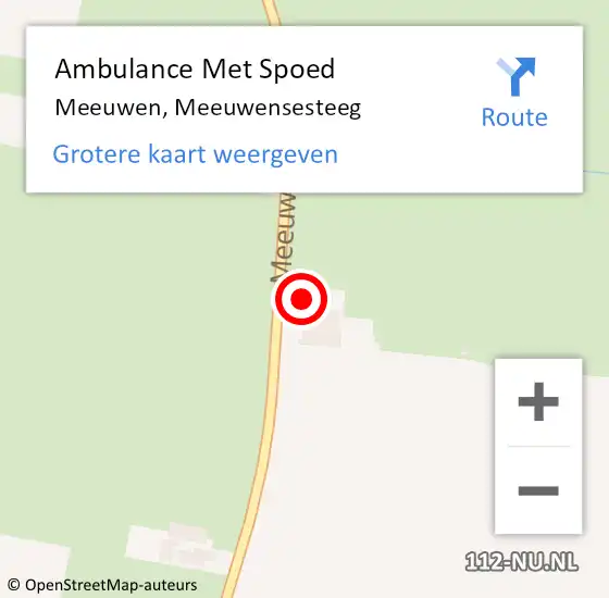 Locatie op kaart van de 112 melding: Ambulance Met Spoed Naar Meeuwen, Meeuwensesteeg op 6 oktober 2017 08:26