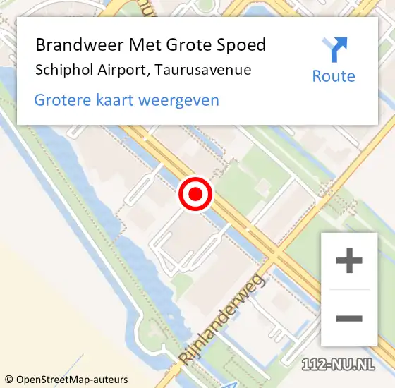 Locatie op kaart van de 112 melding: Brandweer Met Grote Spoed Naar Schiphol Airport, Taurusavenue op 6 oktober 2017 08:42
