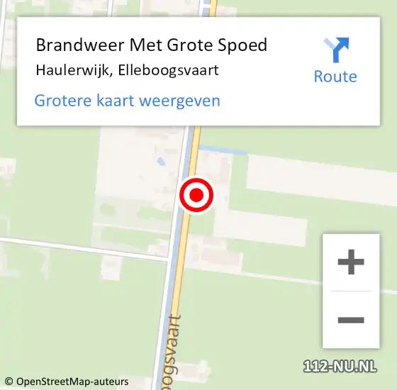 Locatie op kaart van de 112 melding: Brandweer Met Grote Spoed Naar Haulerwijk, Elleboogsvaart op 6 oktober 2017 09:40