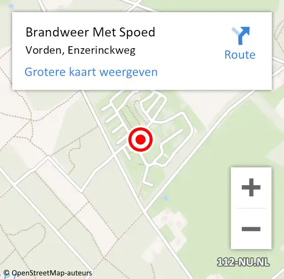 Locatie op kaart van de 112 melding: Brandweer Met Spoed Naar Vorden, Enzerinckweg op 6 oktober 2017 10:15