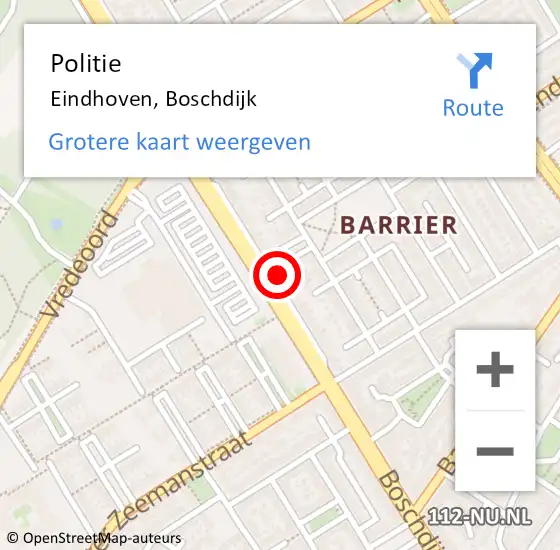 Locatie op kaart van de 112 melding: Politie Eindhoven, Boschdijk op 6 oktober 2017 10:20