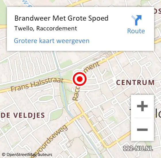 Locatie op kaart van de 112 melding: Brandweer Met Grote Spoed Naar Twello, Raccordement op 6 oktober 2017 10:24