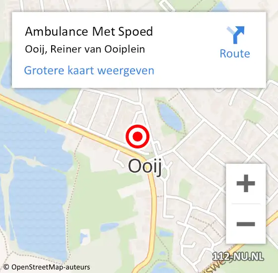 Locatie op kaart van de 112 melding: Ambulance Met Spoed Naar Ooij, Reiner van Ooiplein op 6 oktober 2017 11:27