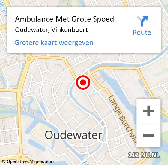 Locatie op kaart van de 112 melding: Ambulance Met Grote Spoed Naar Oudewater, Vinkenbuurt op 6 oktober 2017 11:46