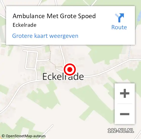 Locatie op kaart van de 112 melding: Ambulance Met Grote Spoed Naar Eckelrade op 21 september 2013 10:10