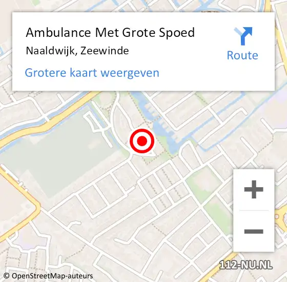 Locatie op kaart van de 112 melding: Ambulance Met Grote Spoed Naar Naaldwijk, Zeewinde op 6 oktober 2017 12:20