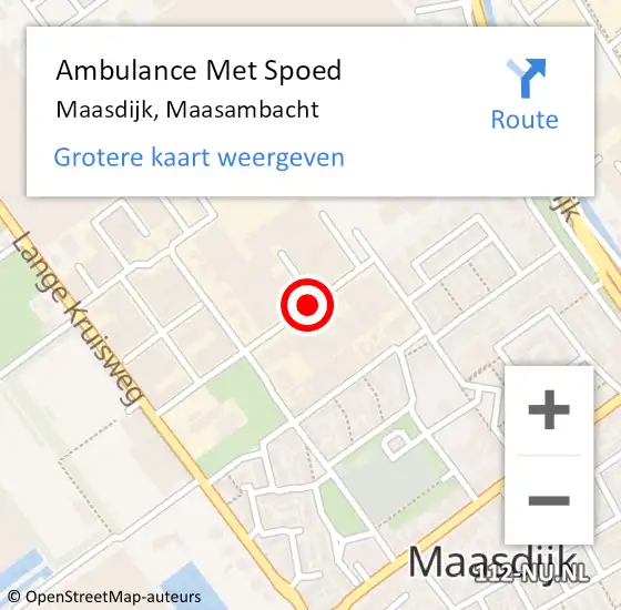 Locatie op kaart van de 112 melding: Ambulance Met Spoed Naar Maasdijk, Maasambacht op 6 oktober 2017 12:43