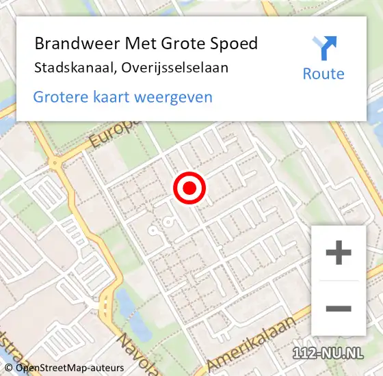 Locatie op kaart van de 112 melding: Brandweer Met Grote Spoed Naar Stadskanaal, Overijsselselaan op 3 februari 2014 13:08