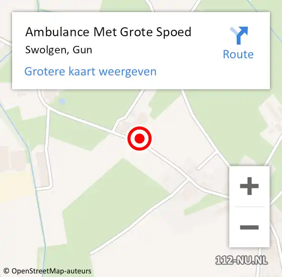 Locatie op kaart van de 112 melding: Ambulance Met Grote Spoed Naar Swolgen, Gun op 3 februari 2014 13:09