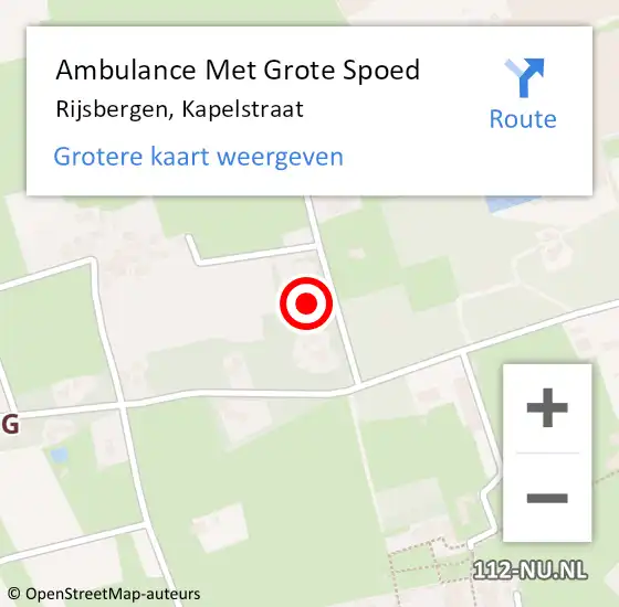 Locatie op kaart van de 112 melding: Ambulance Met Grote Spoed Naar Rijsbergen, Kapelstraat op 6 oktober 2017 14:12