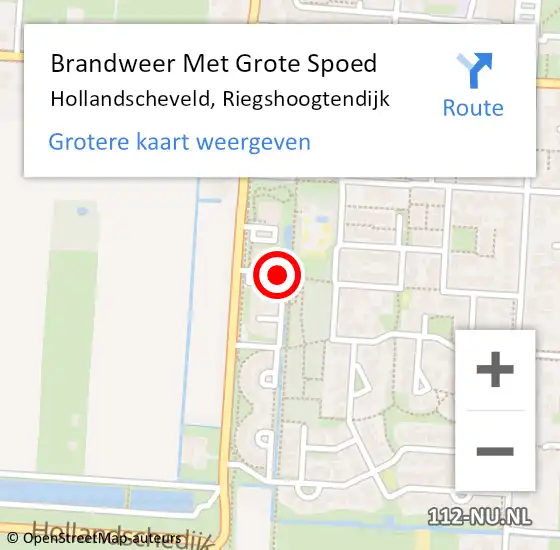 Locatie op kaart van de 112 melding: Brandweer Met Grote Spoed Naar Hollandscheveld, Riegshoogtendijk op 6 oktober 2017 16:56