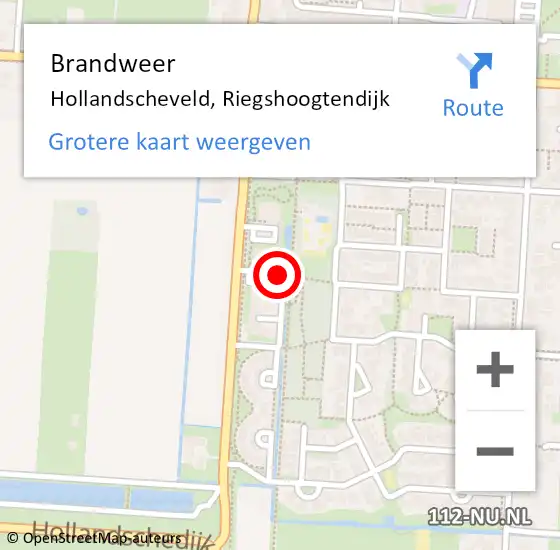 Locatie op kaart van de 112 melding: Brandweer Hollandscheveld, Riegshoogtendijk op 6 oktober 2017 17:00