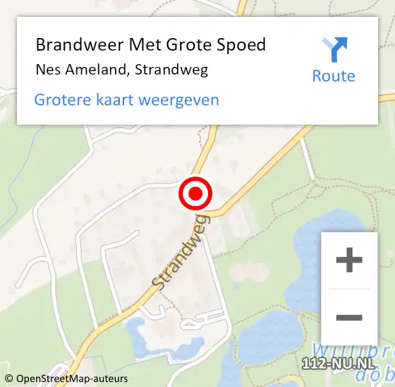 Locatie op kaart van de 112 melding: Brandweer Met Grote Spoed Naar Nes Ameland, Strandweg op 6 oktober 2017 18:44