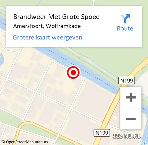 Locatie op kaart van de 112 melding: Brandweer Met Grote Spoed Naar Amersfoort, Wolframkade op 6 oktober 2017 20:29