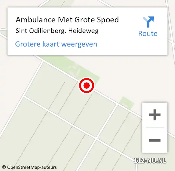 Locatie op kaart van de 112 melding: Ambulance Met Grote Spoed Naar Sint Odilienberg, Heideweg op 6 oktober 2017 20:35