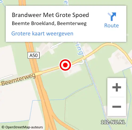 Locatie op kaart van de 112 melding: Brandweer Met Grote Spoed Naar Beemte Broekland, Beemterweg op 6 oktober 2017 22:12