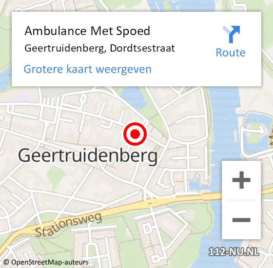 Locatie op kaart van de 112 melding: Ambulance Met Spoed Naar Geertruidenberg, Dordtsestraat op 6 oktober 2017 22:37