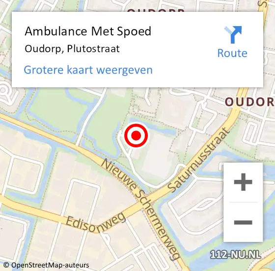 Locatie op kaart van de 112 melding: Ambulance Met Spoed Naar Oudorp, Plutostraat op 6 oktober 2017 23:35