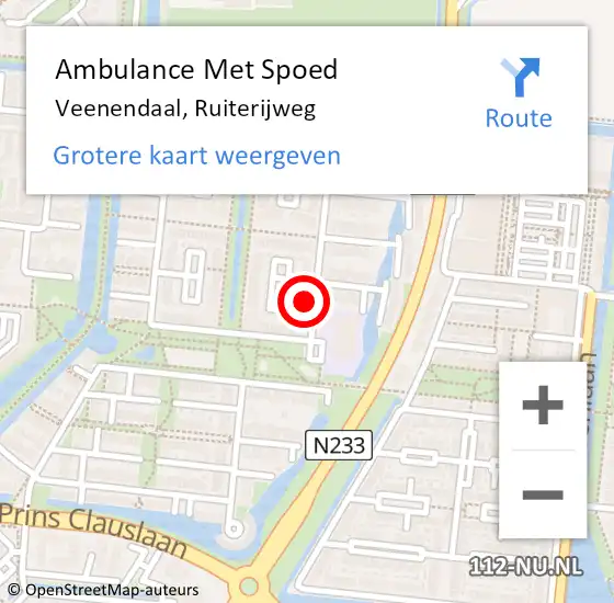Locatie op kaart van de 112 melding: Ambulance Met Spoed Naar Veenendaal, Ruiterijweg op 7 oktober 2017 00:14