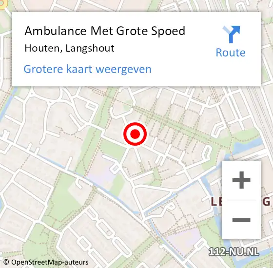 Locatie op kaart van de 112 melding: Ambulance Met Grote Spoed Naar Houten, Langshout op 7 oktober 2017 00:33