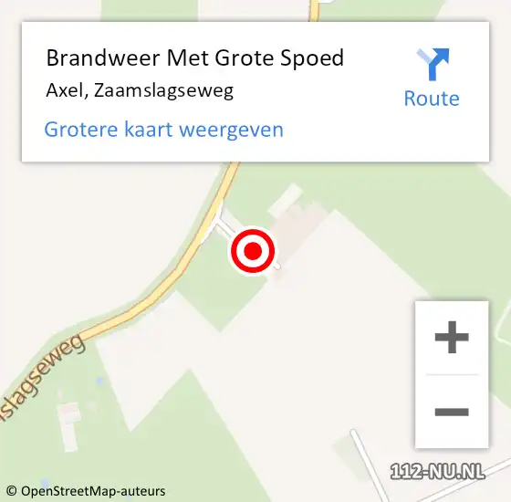 Locatie op kaart van de 112 melding: Brandweer Met Grote Spoed Naar Axel, Zaamslagseweg op 7 oktober 2017 02:07