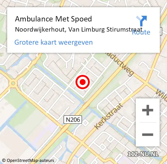 Locatie op kaart van de 112 melding: Ambulance Met Spoed Naar Noordwijkerhout, Van Limburg Stirumstraat op 7 oktober 2017 02:27