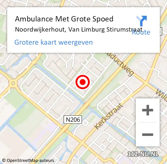 Locatie op kaart van de 112 melding: Ambulance Met Grote Spoed Naar Noordwijkerhout, Van Limburg Stirumstraat op 7 oktober 2017 02:30