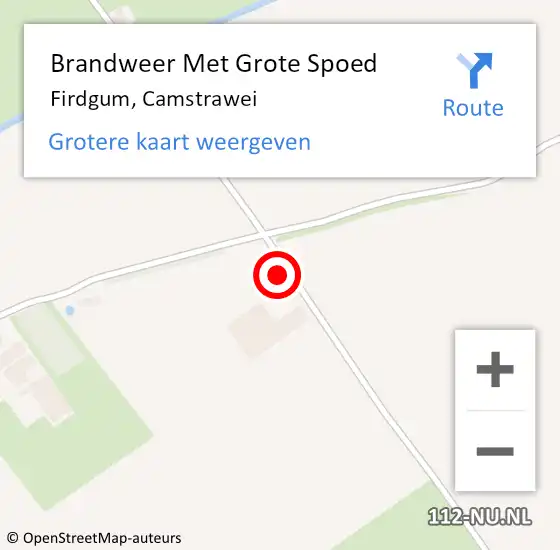 Locatie op kaart van de 112 melding: Brandweer Met Grote Spoed Naar Firdgum, Camstrawei op 7 oktober 2017 02:31