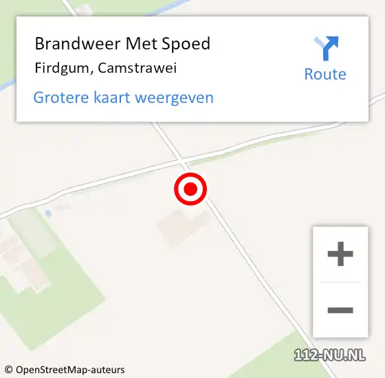 Locatie op kaart van de 112 melding: Brandweer Met Spoed Naar Firdgum, Camstrawei op 7 oktober 2017 05:48