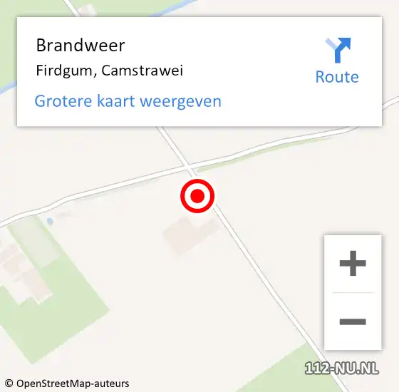 Locatie op kaart van de 112 melding: Brandweer Firdgum, Camstrawei op 7 oktober 2017 05:58