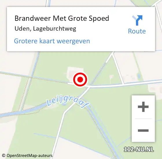 Locatie op kaart van de 112 melding: Brandweer Met Grote Spoed Naar Uden, Lageburchtweg op 7 oktober 2017 06:33