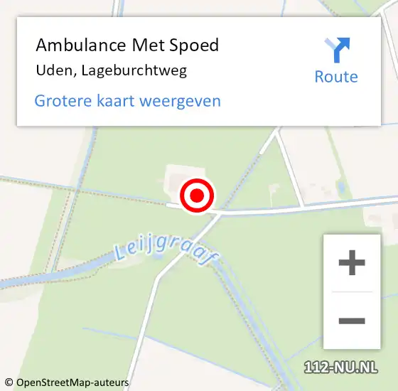 Locatie op kaart van de 112 melding: Ambulance Met Spoed Naar Uden, Lageburchtweg op 7 oktober 2017 06:33