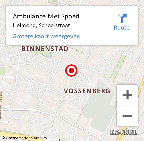 Locatie op kaart van de 112 melding: Ambulance Met Spoed Naar Helmond, Schoolstraat op 7 oktober 2017 07:36