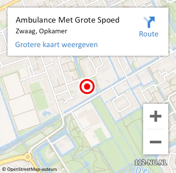 Locatie op kaart van de 112 melding: Ambulance Met Grote Spoed Naar Zwaag, Opkamer op 7 oktober 2017 07:42