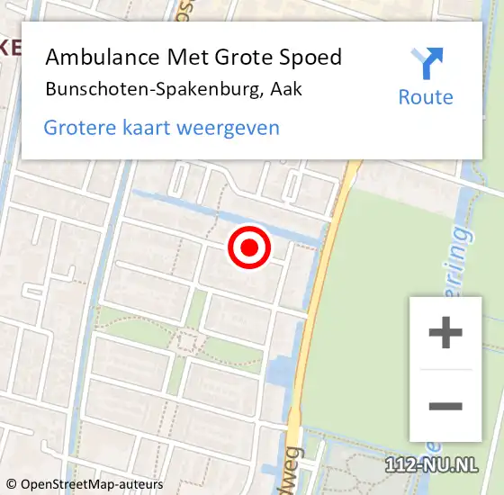 Locatie op kaart van de 112 melding: Ambulance Met Grote Spoed Naar Bunschoten-Spakenburg, Aak op 7 oktober 2017 10:03