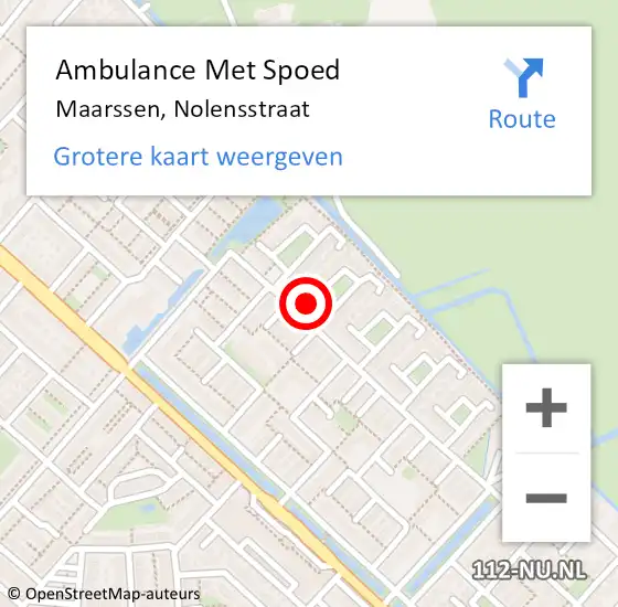 Locatie op kaart van de 112 melding: Ambulance Met Spoed Naar Maarssen, Nolensstraat op 7 oktober 2017 10:11